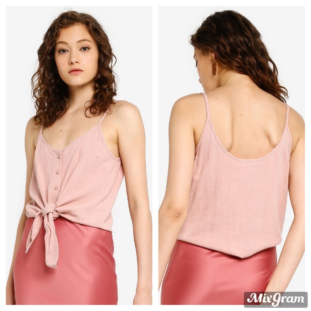 ✨Topshop Blush Pink Front Tie Camisole Size 6